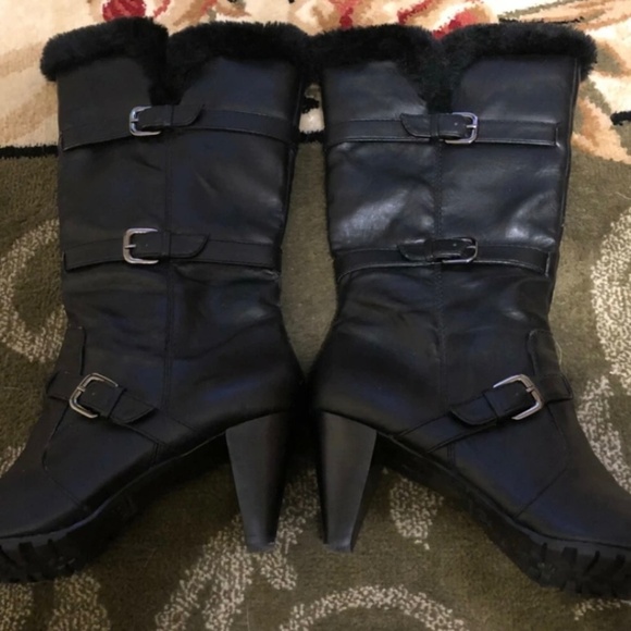 COMFORTABLE ANNE KLEIN IFLEX BLACK BOOTS MEDIUM HEEL ZIPPER 9 M - Picture 1 of 8